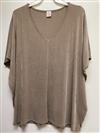 Sew In Love Loose V-Neck Top- Mocha