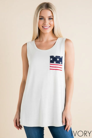 Heimish - Solid Top with Star and Stripe Pocket
