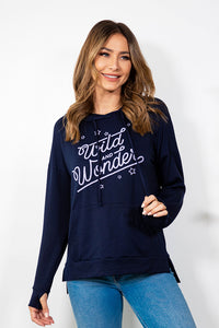 Sew In Love "Wild And Wonder" Graphic Hooded Sweatshirt