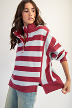 Load image into Gallery viewer, Easel Rugby Stripe Washed Terry Pullover
