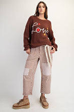 Load image into Gallery viewer, Easel Love Stitched Front Knitted Sweater
