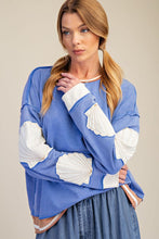 Load image into Gallery viewer, Easel Shell Patches Washed Terry Pullover - Day Blue
