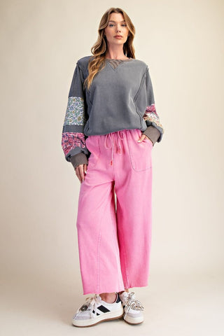 Easel Print Mix Washed Terry Pullover