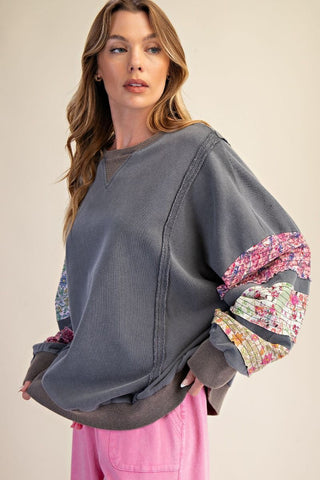 Easel Print Mix Washed Terry Pullover