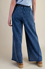 Load image into Gallery viewer, Easel Washed Terry Wide Leg Pants – Cotton Spandex Knit
