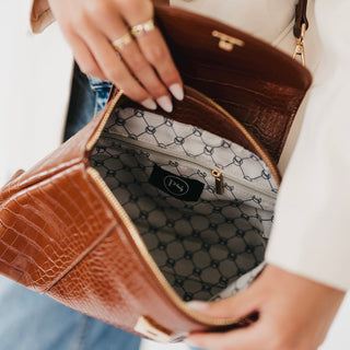Elena Croc Embossed Crossbody