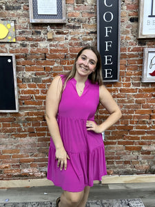 Dear Scarlett Dress Magenta 3 Tier SD-LIZ3TDRESS