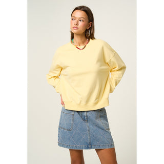 The Greii Yellow Oversized Crewneck Sweatshirt – Soft Relaxed Fit