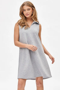 Dear Scarlett Scuba Collared Tank Dress Heather Grey TRV-CRUISEP