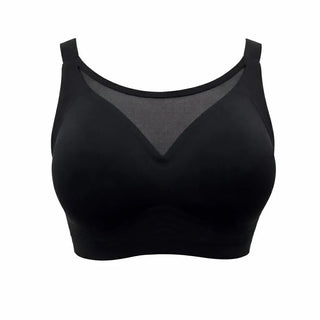 Jady K Lori Bralette – Mesh Inset Wireless Bra - Black