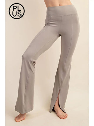 Rae Mode Recycled Butter Front Slit Legging- Stone Taupe