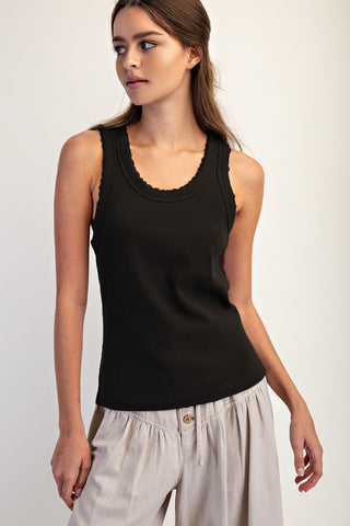 Rae Mode Cotierra Ribbed Knit Tank Black