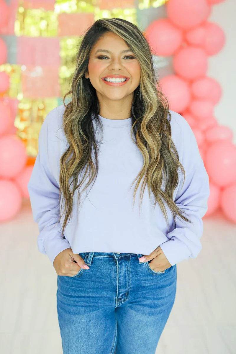 Grace + Emma French Terry Sweatshirt-Purple