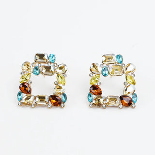 Treasure Jewels - Feeling Glam Statement Orange Earrings