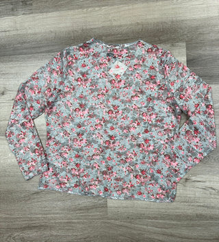 Davi & Dani Mesh Long Sleeve Top With Bows - Taupe, Black, Blue Floral