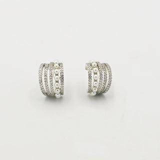 waterproof hypoallergenic silver earrings, tarnish free silver jewelry, dainty silver earrings, silver hoop earrings, handcrafted gemstone silver earrings, boutique wholesale earrings, everyday silver jewelry, high-quality silver earrings,pearl and crystal stud