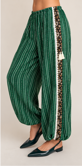 Print Mix N Match Woven Pants, Pine Green