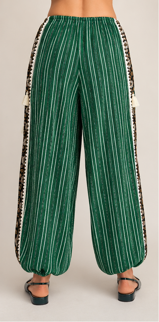 Print Mix N Match Woven Pants, Pine Green