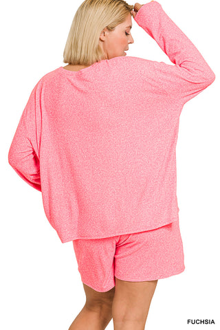 Zenana Short Set - Heathered Pink