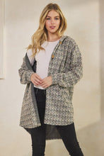Load image into Gallery viewer, Heimish Long Puff Sleeve Checker Boucle Fabric Button Down Cardigan
