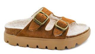 CORKYS Hearsay Sandal - Tobacco Faux Suede