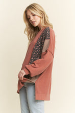 Load image into Gallery viewer, Heimish Long Sleeve Solid And Floral Urban Rib Contrast Top
