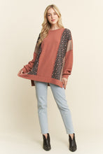 Load image into Gallery viewer, Heimish Long Sleeve Solid And Floral Urban Rib Contrast Top
