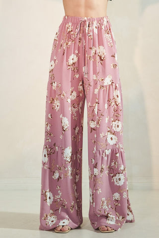Heimish Wide Leg Floral Print Pants
