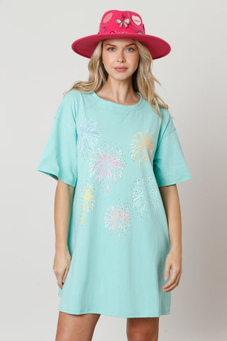 Fantastic Fawn - Rhinestone Fireworks Tee Dress