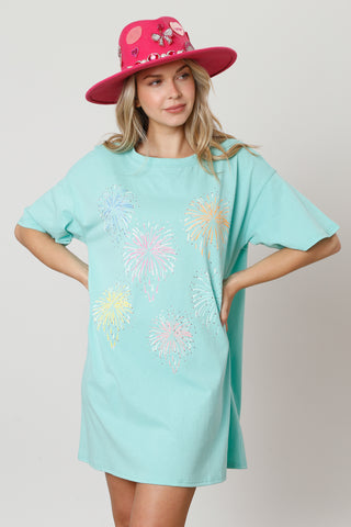 Fantastic Fawn - Rhinestone Fireworks Tee Dress