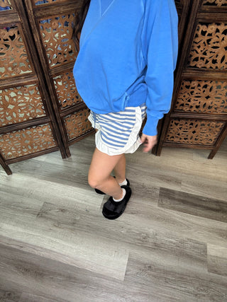 Fantastic Fawn Ruffle Shorts – Blue | Boutique Casual & Lounge Wear