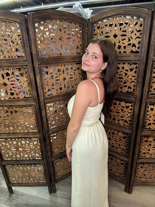 Polagram - Lace and t Midi Dress - Light Yellow
