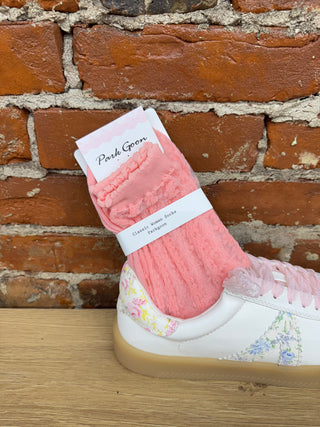 Park Goon - Classic Women Socks - Pink / White