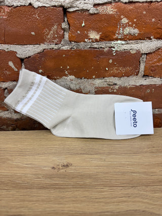 Feeto - Seoul Dobong Socks - Ivory / Heather Gray