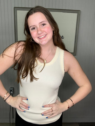 Rae Mode Cotierra Ribbed Knit Tank Ivory