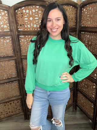 The Greii - Knit Long Sleeve Top - Jade Green