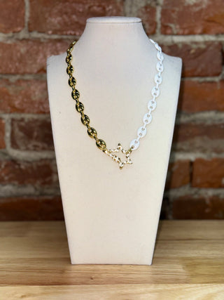 Two-Tone Star Link Chain Necklace