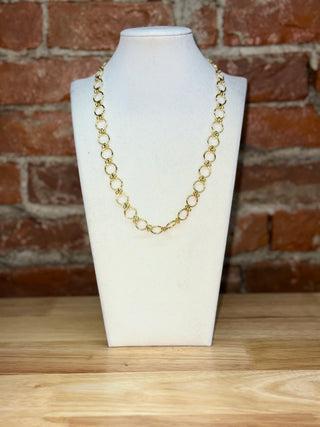 Gold Open Circle Link Necklace