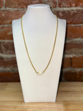 Gold Pavé Accent Chain Necklace
