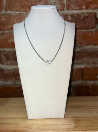 Silver Pavé Accent Chain Necklace