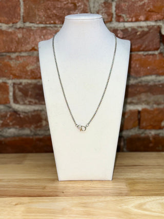 Silver Pavé Accent Chain Necklace