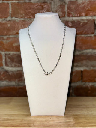 Silver Pavé Clasp Chain Necklace