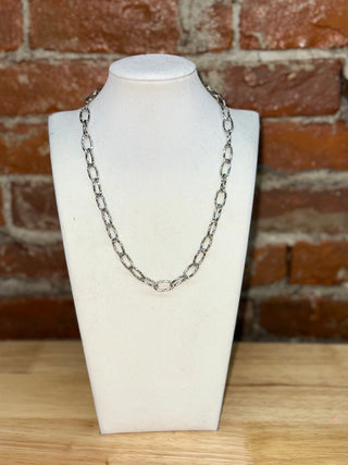 Silver Paperclip Link Chain Necklace