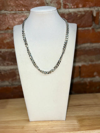 Silver Cuban Link Chain Necklace