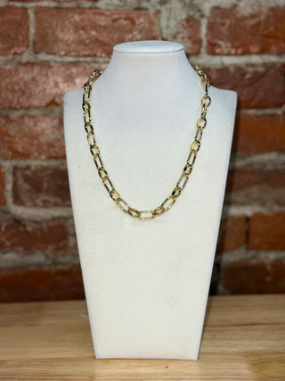 Bold Gold Oval Link Chain Necklace