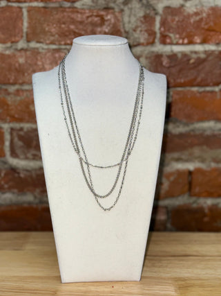 Silver Layered Chain Necklace