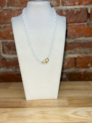 White Paperclip Chain Necklace
