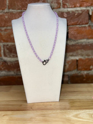 Lavender Paperclip Chain Necklace