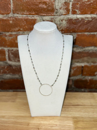 Silver Open Circle Pendant Necklace