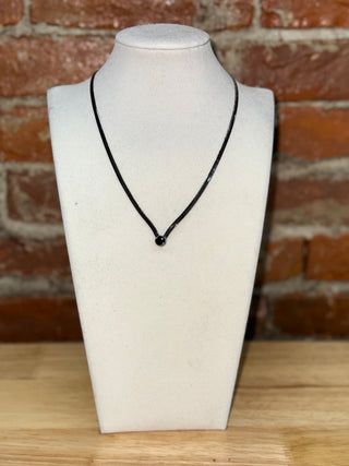 Black Herringbone Necklace